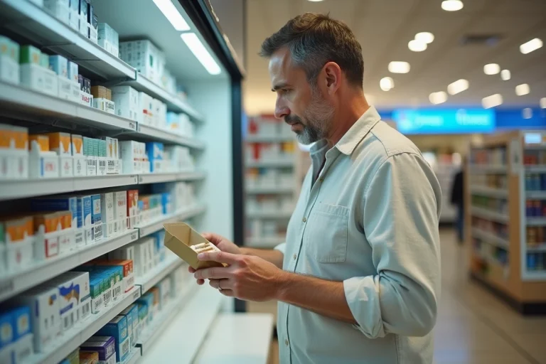 Homme achetant des cartouches de cigarettes dans un duty-free espagnol à l'aéroport