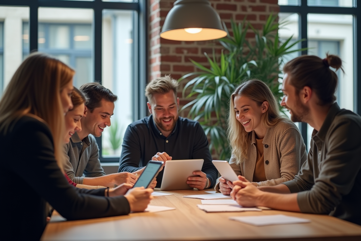 Groupe de jeunes en coworking à Bordeaux