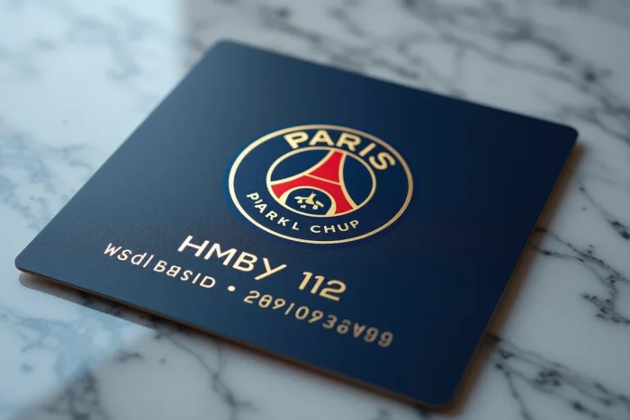 Carte officielle Wallpaper Wednesday du PSG sur fond de marbre avec typographie en or